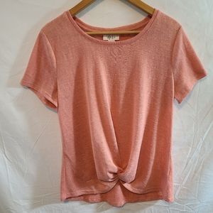 Style & Co Short Sleeve Twist Knit Top